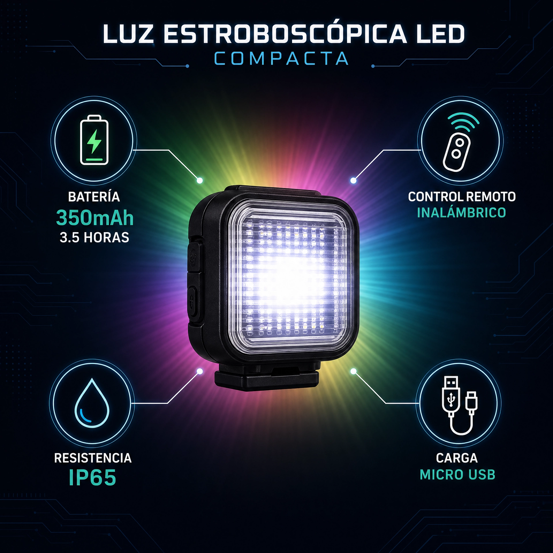 EURS Car Strobe Light M3: Luz de Advertencia Anticolisión LED Inalámbrica con Control Remoto