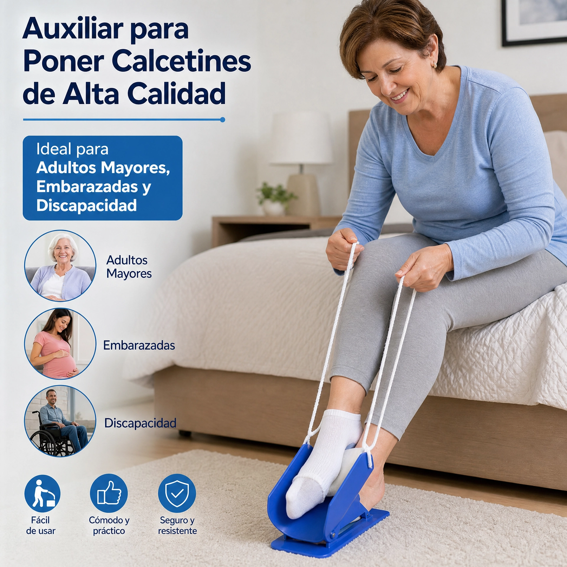 Auxiliar para Poner Calcetines sin Agacharse - Ayuda Diaria Práctica - Imagen 12