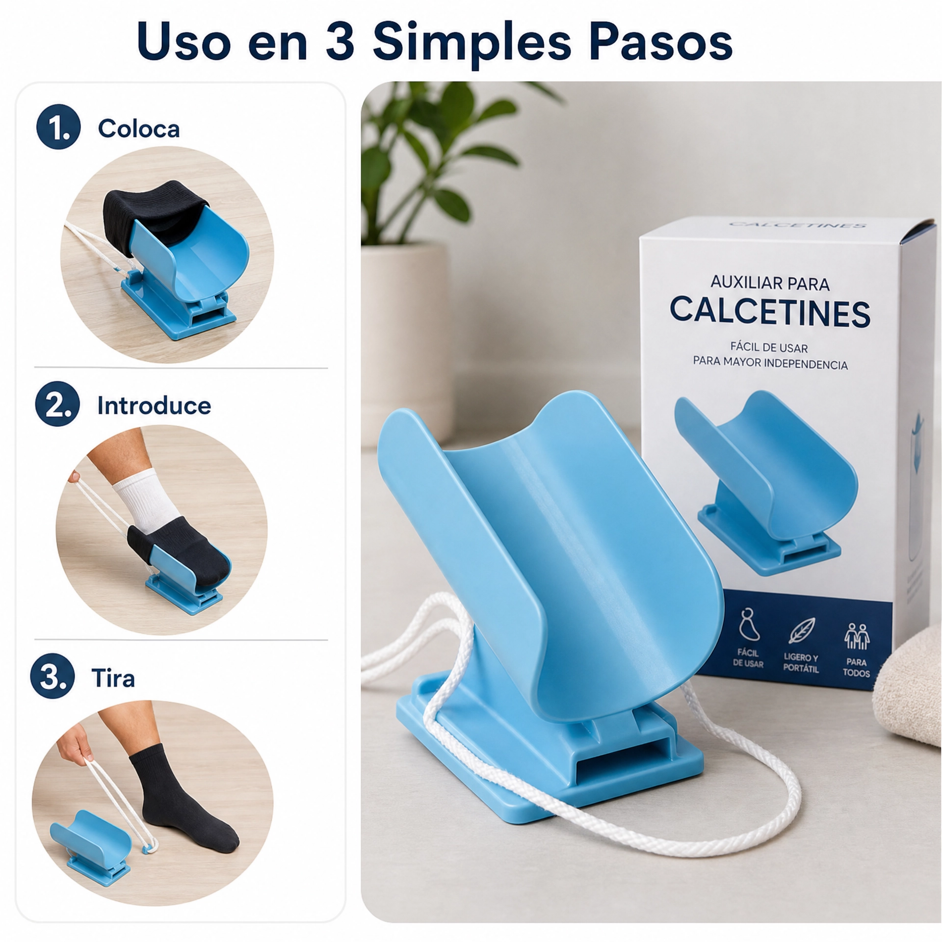 Auxiliar para Poner Calcetines sin Agacharse - Ayuda Diaria Práctica - Imagen 8