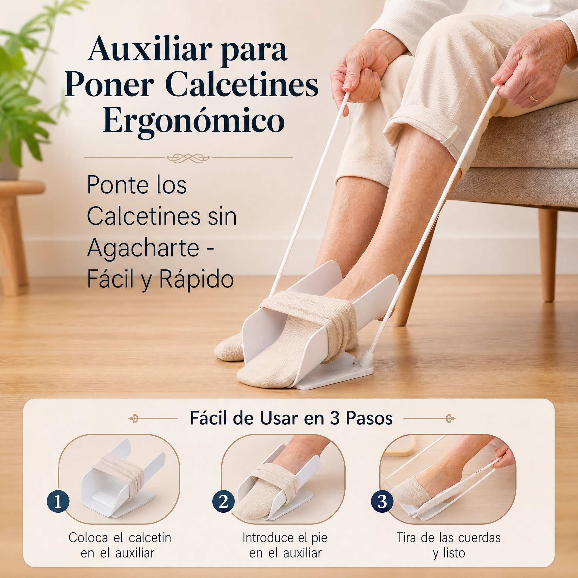 Auxiliar para Poner Calcetines sin Agacharse - Ayuda Diaria Práctica - Imagen 6