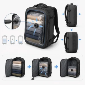 Mochila de Viaje para Portátil de 17 Pulgadas con Compresión al Vacío: Negocios, Escuela y Aventura