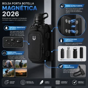Bolsa Magnética para Botellas de Agua 2026 - Soporte para Gimnasio y Deportes al Aire Libre