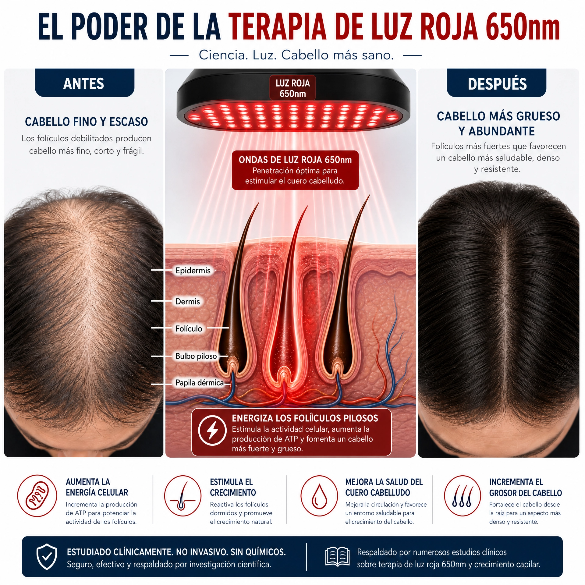 Gorro Láser 312 Diodos: Terapia de Luz Roja Profesional para el Crecimiento Capilar - Imagen 2