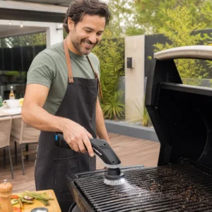 Limpiador de Parrilla Eléctrico con Luz LED: Rodillo de Acero Inoxidable y Diseño Inalámbrico