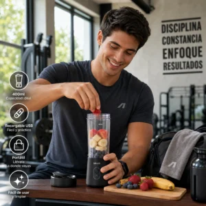 Licuadora Portátil USB de 400ml: 6 Colores, Recargable y Perfecta para Smoothies y Batidos