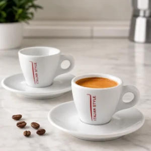 Set de Tazas de Café Estilo Italiano: Cerámica de 9mm para el Espresso Perfecto