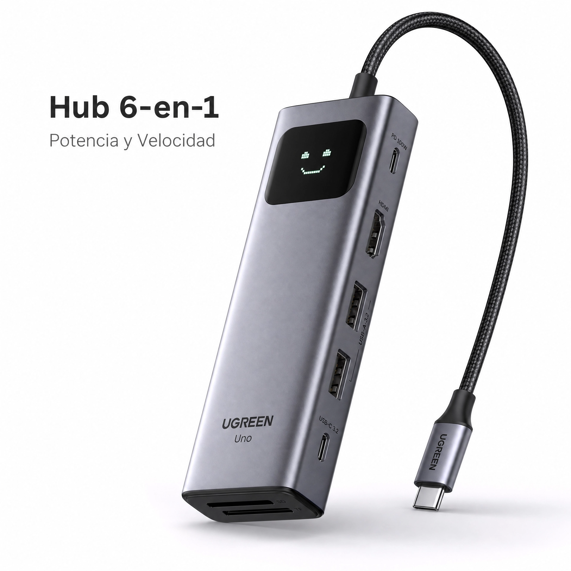 Hub USB-C UGREEN Uno 6 en 1 4K60Hz PD100W 10Gbps - Adaptador para Notebook - Imagen 7
